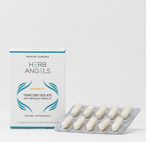 Capsules: Immunity 100mg (10x10mg) CBD Isolate by Herb Angels