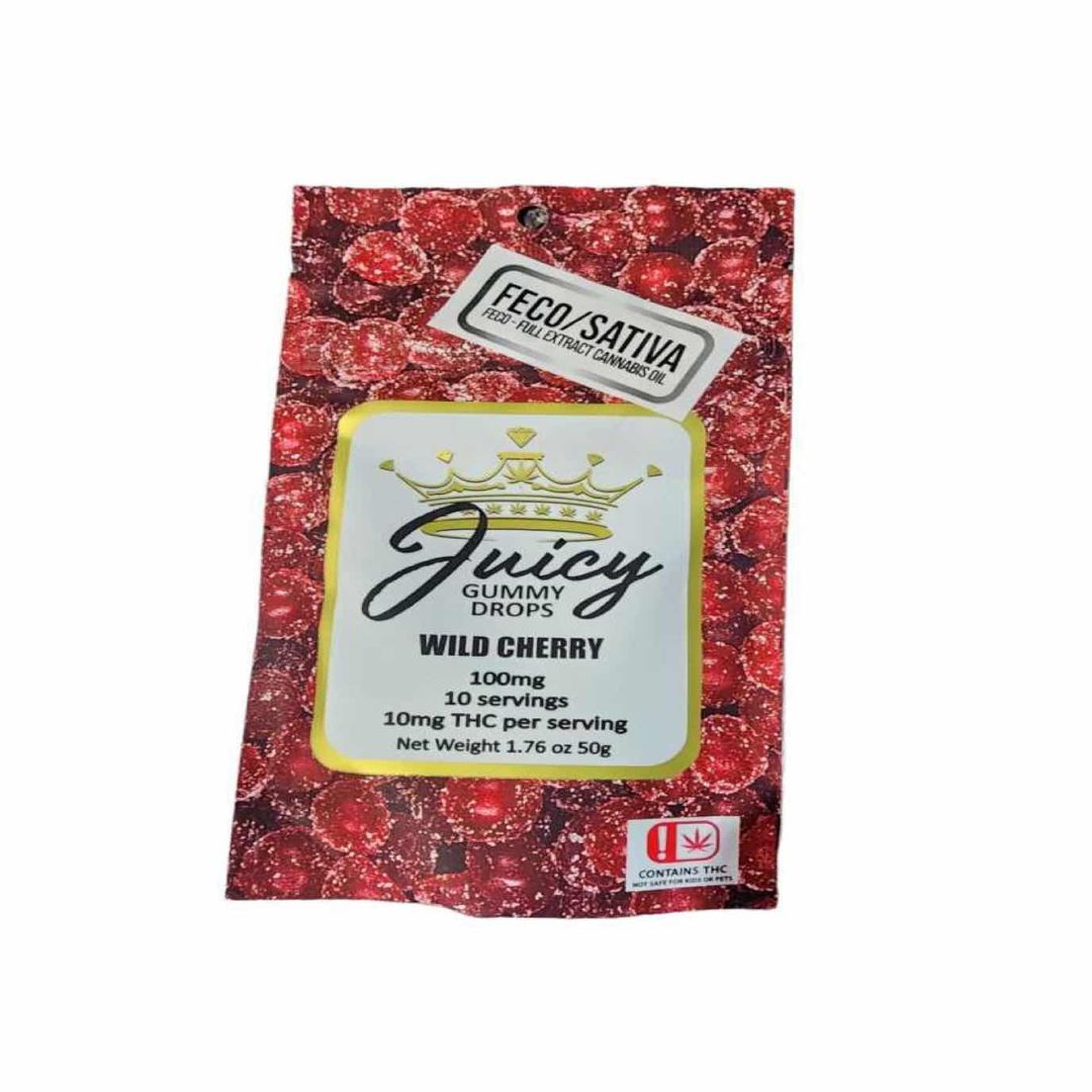 Juicy Wild Cherry 100mg Lem Chem-10 count FECO Sativa Gummies