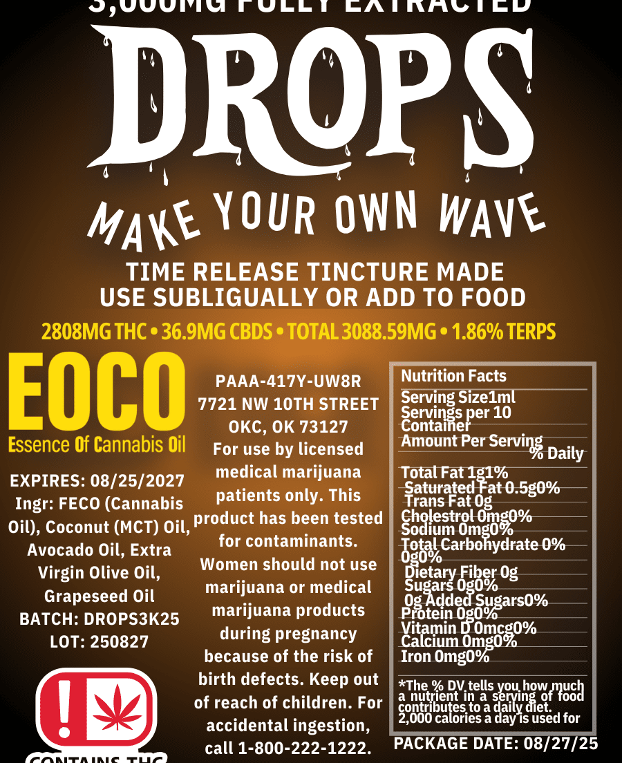 BEE ELEVATED FECO TIME RELEASE TINCTURE 3000MG