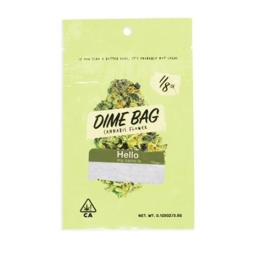 B. Dime Bag 3.5g Flower - Quality 7.5/10 - Purple Cream