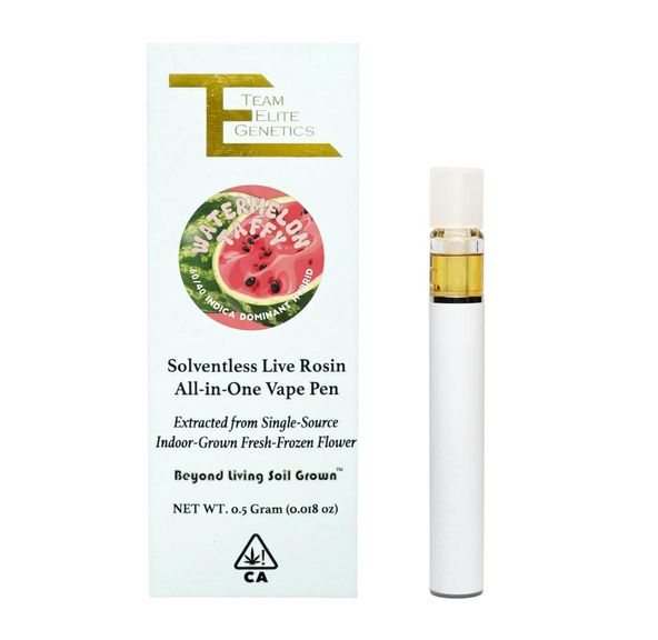 Team Elite Genetics- Watermelon Taffy Solventless Live Resin AIO .5g (I/H)