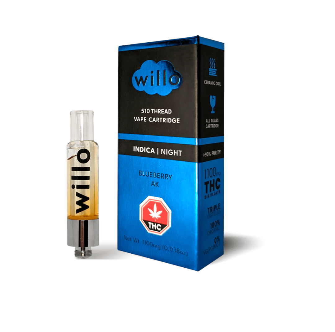 Blueberry AK - 1G THC Vape Cartridge by Willo