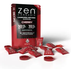 1:1 Cherry 100mgTHC/100mgCBD 10 Pack Gummies 60.00 g