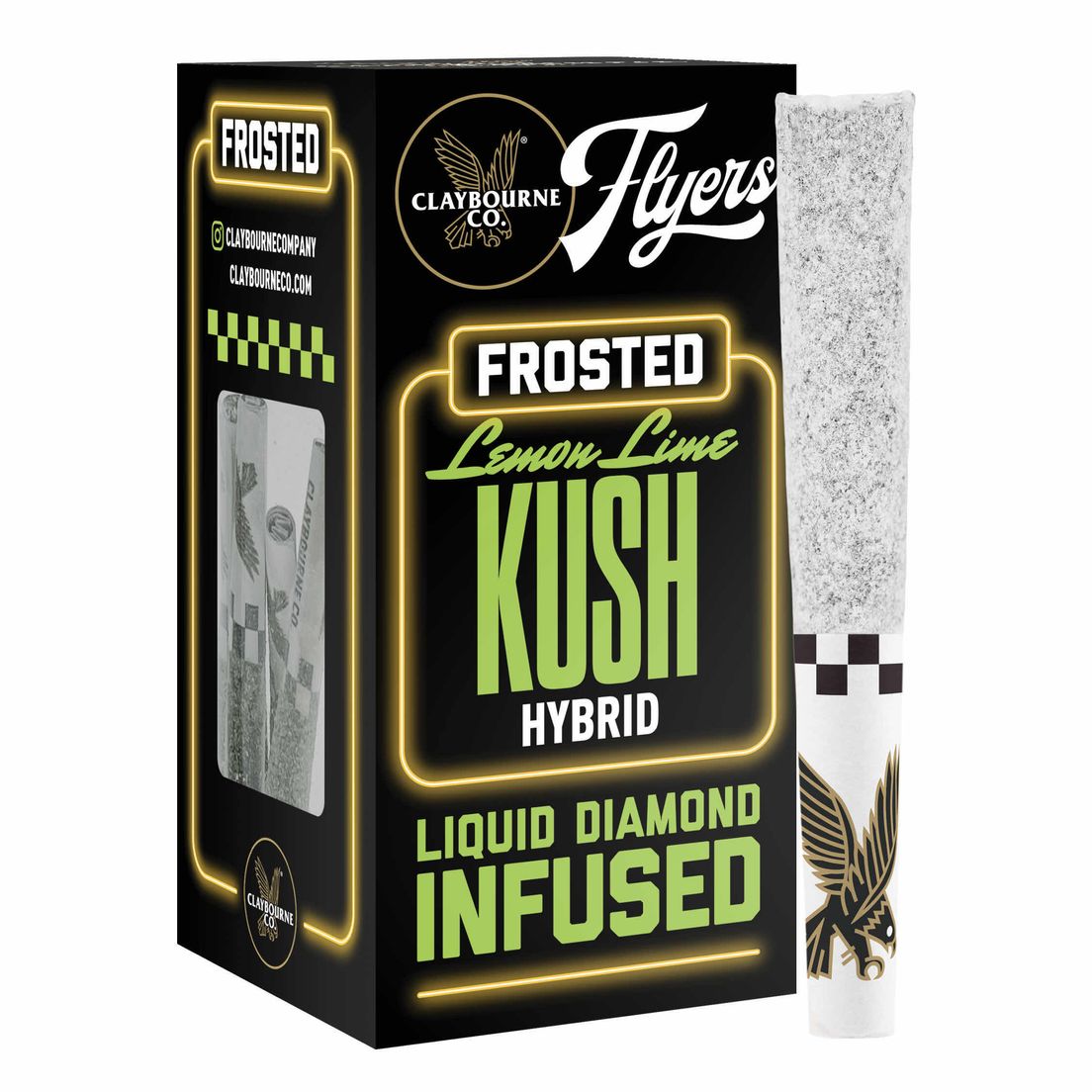 Claybourne Co. - Lemon Lime Kush - Diamond Frosted Flyers Pre-Rolls 2.5g