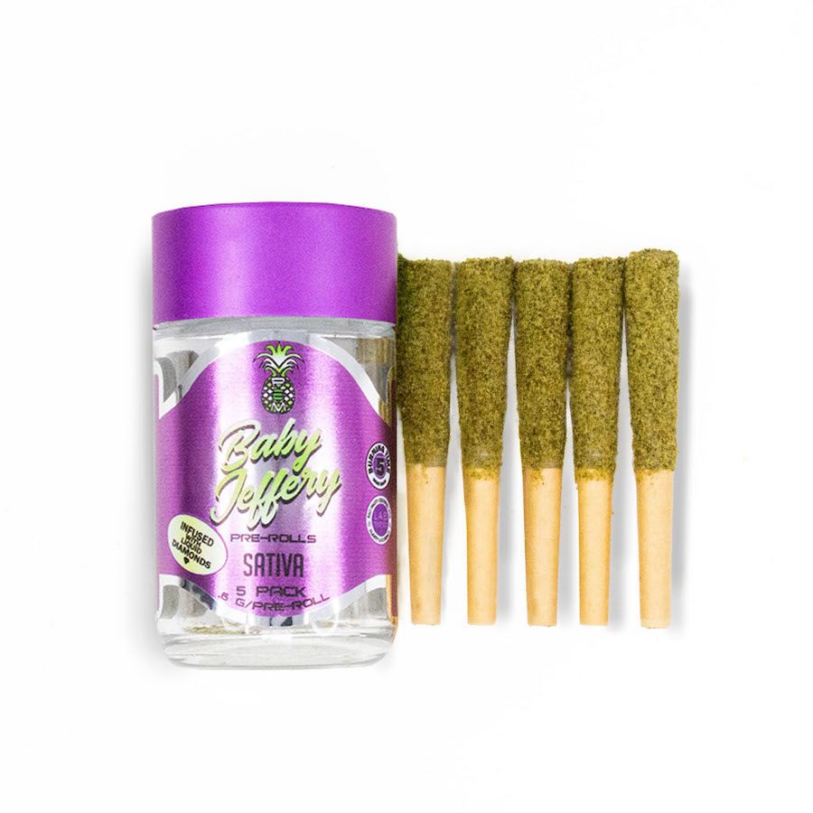 Maui Waui - Sativa Baby Jeffery 5 Pack of 0.5G Pre-Rolled Hemp Blunt by PEX / PEM