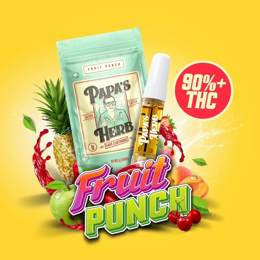 Papa's Herb - 1g Fruit Punch Disposable Vape Cartridge 1g