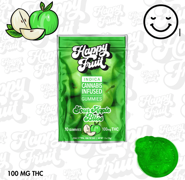 Sour Apple Bliss Gummies : 100mg THC