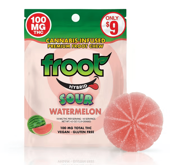 Froot Sour Watermelon Gummy - 100mg Single Cut-to-dose