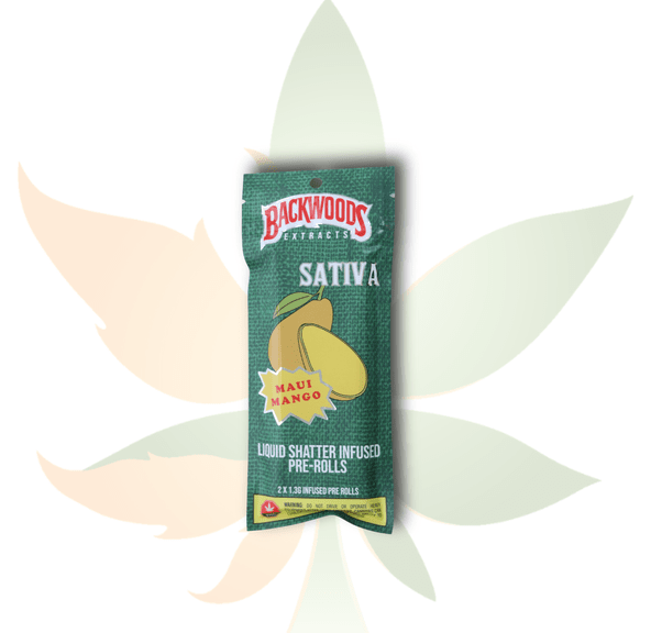 Backwoods Shatter Infused Pre Rolls (2 pack)- Maui Mango