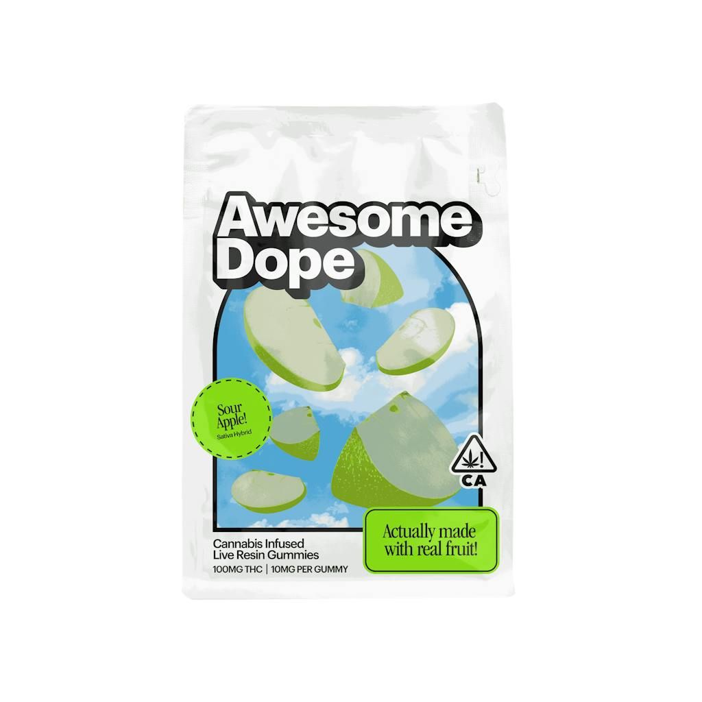 Awesome Dope - Sour Apple - Live Rosin Gummies - 100mg