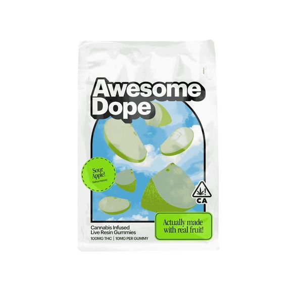 Awesome Dope - Sour Apple - Live Rosin Gummies - 100mg