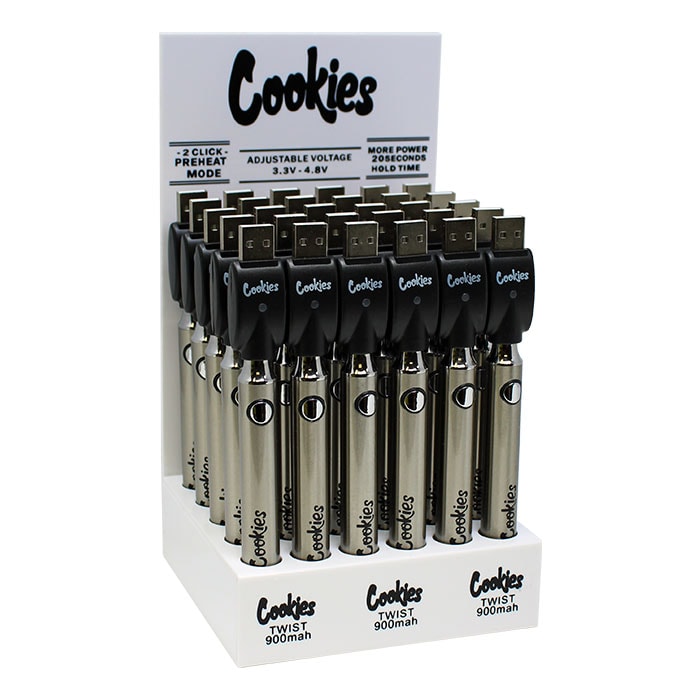 510 Silver/Red Cookies Twist 900 Mah Battery