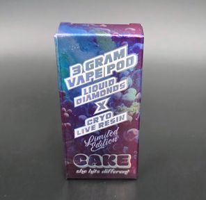 Cake-3 Gram Vape Pod Liquid Diamonds X Cryo Live Resin Blueberry Blastoff