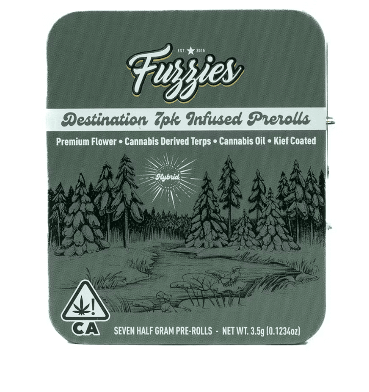 PRE-ORDER ONLY Fuzzies - Destination Infused 7-Pack - God's Gift Indica - 3.5 g