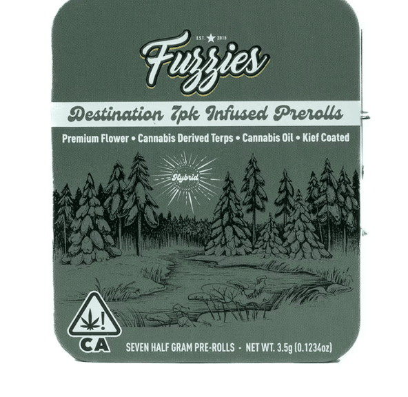 PRE-ORDER ONLY Fuzzies - Destination Infused 7-Pack - God's Gift Indica - 3.5 g