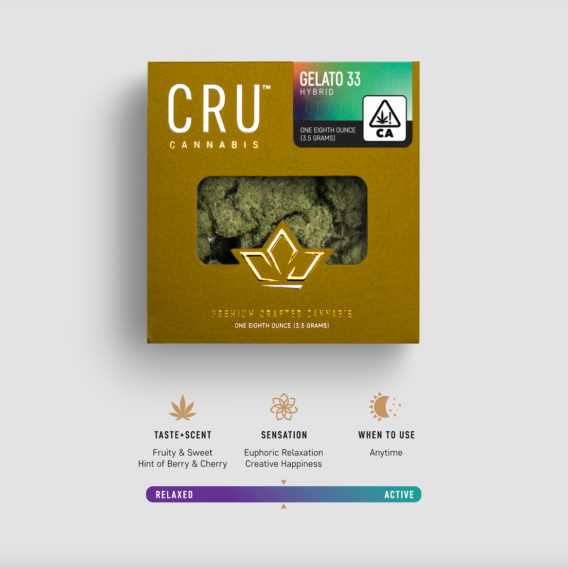 CRU Cannabis - Gelato 33 3.5g