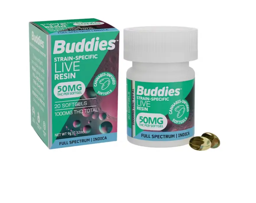 BUDDIES LR INDICA CAPS- 50MG (20CT)
