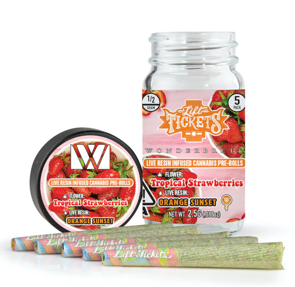 Lift Tickets 5pk Prerolls - Tropical Strawberries x Orange Sunset 35%