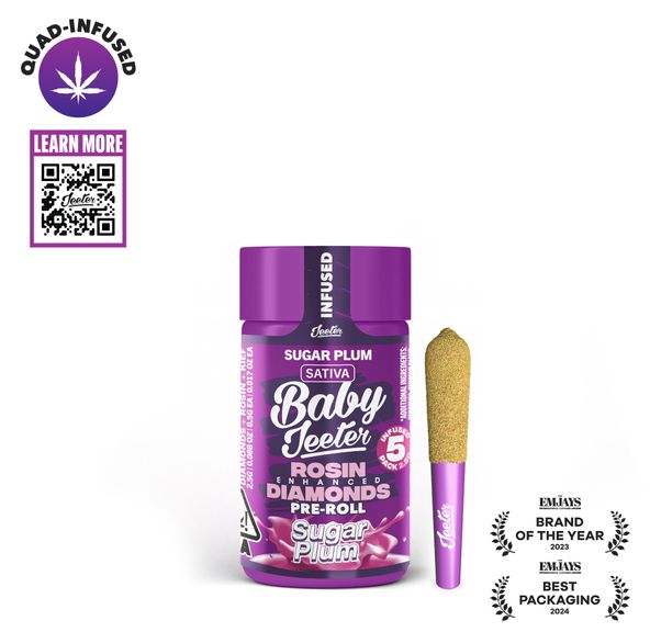 Jeeter | Baby | Quad Infused | Prerolls | 5 x .5g | Sugar Plum