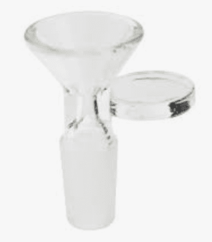 BOWL PIECE- 14MM CLEAR FUNNEL W/ FLAT SIDE HANDLE