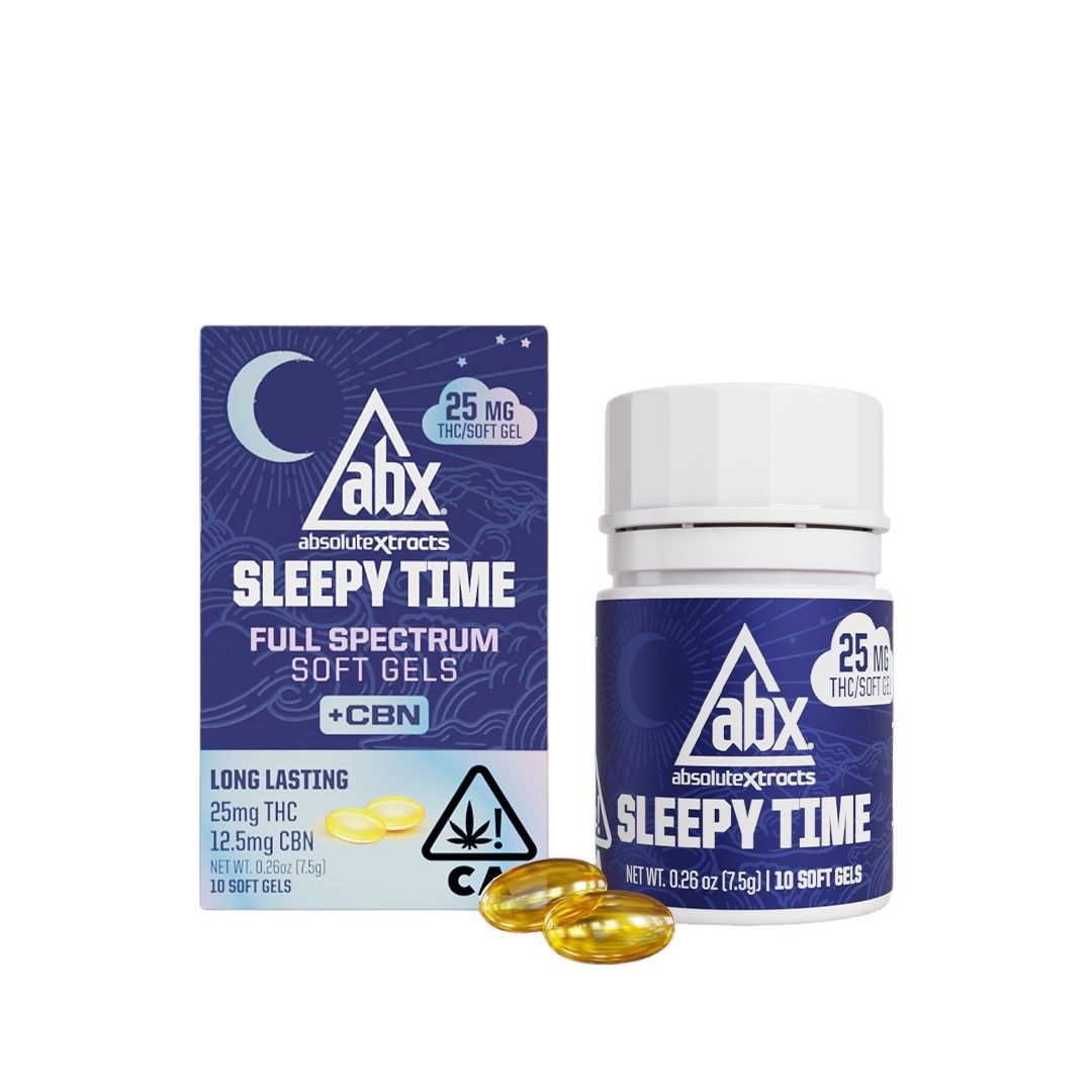 Absolute Xtracts Sleepy Time Solventless + CBN Soft Gels 25mg THC 10pk
