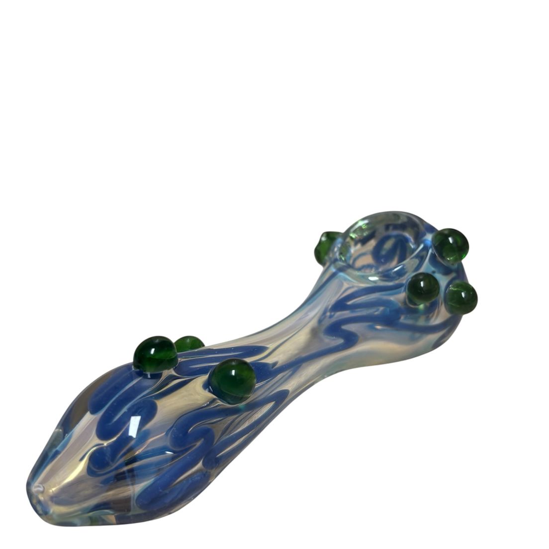 4" Blue Swirl Bubble Hand Pipe