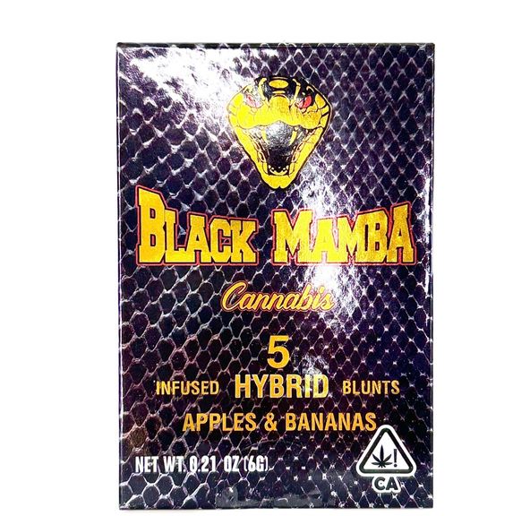 BLACK MAMBA - Apples & Bananas - 5pk x 1.2g = 6g, INFUSED BLUNTS!