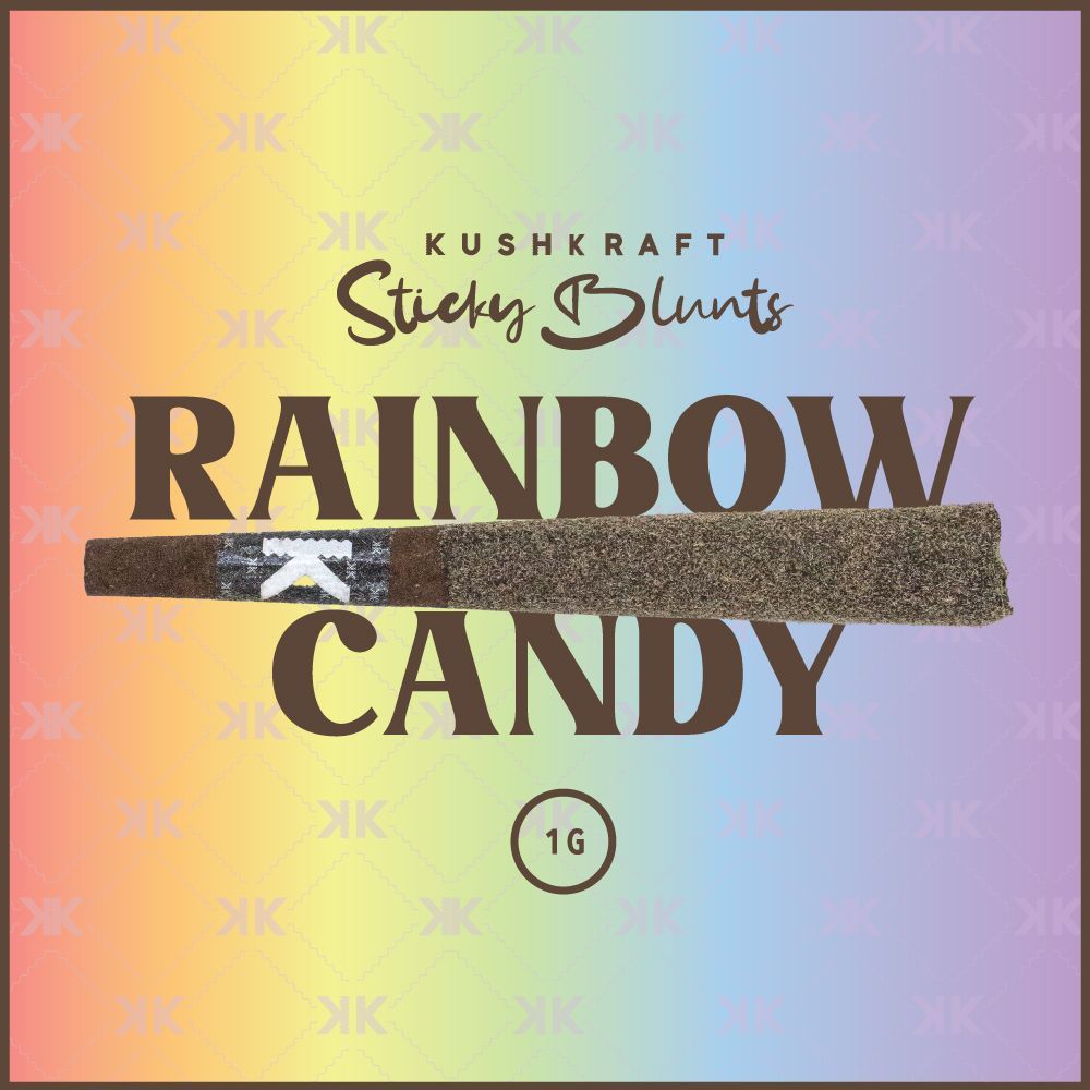 1 x 1g Shatter Infused Sativa Blunt Rainbow Candy by KushKraft
