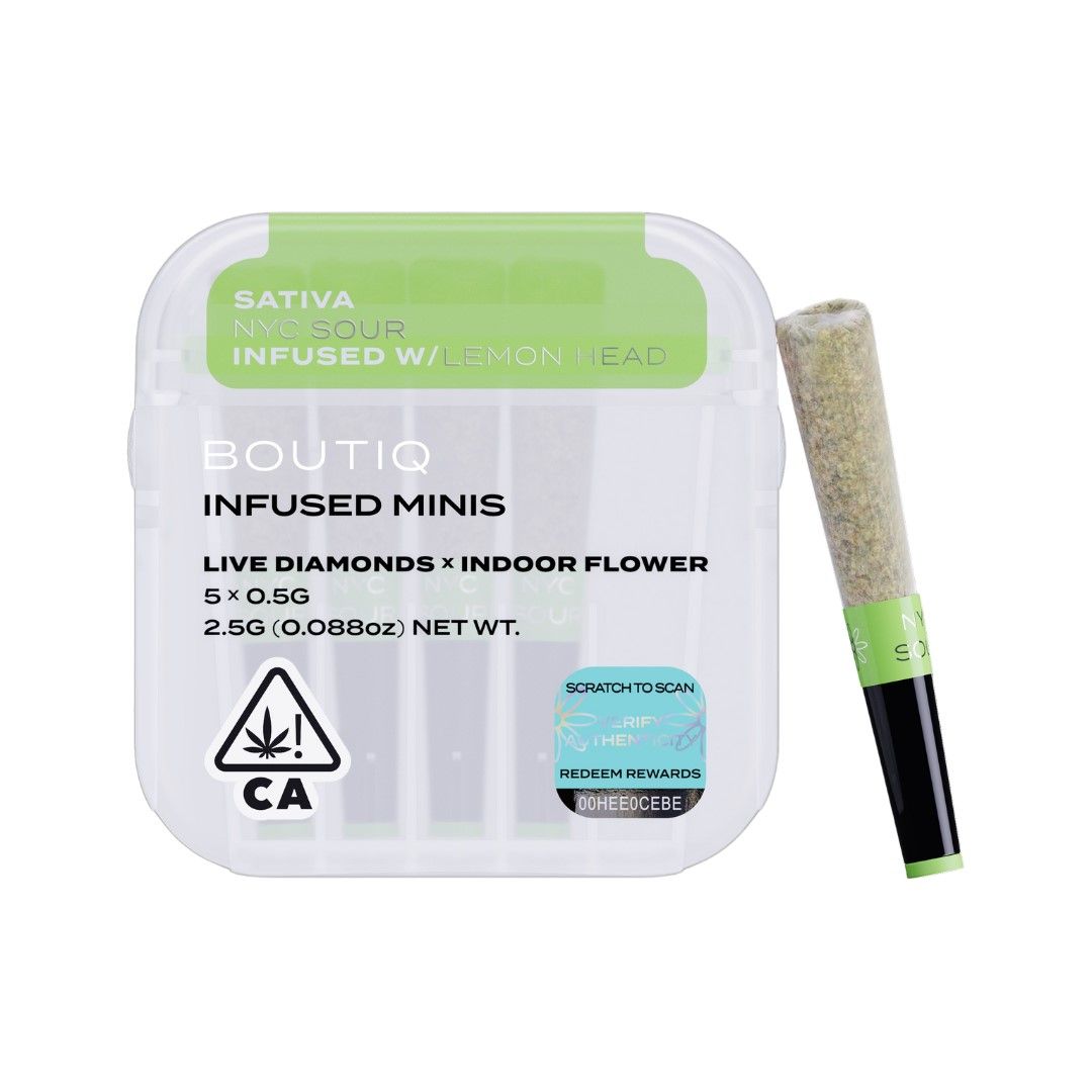 Boutiq Infused Mini Pre-roll 5pk NYC Sour x Lemon Head 2.5g