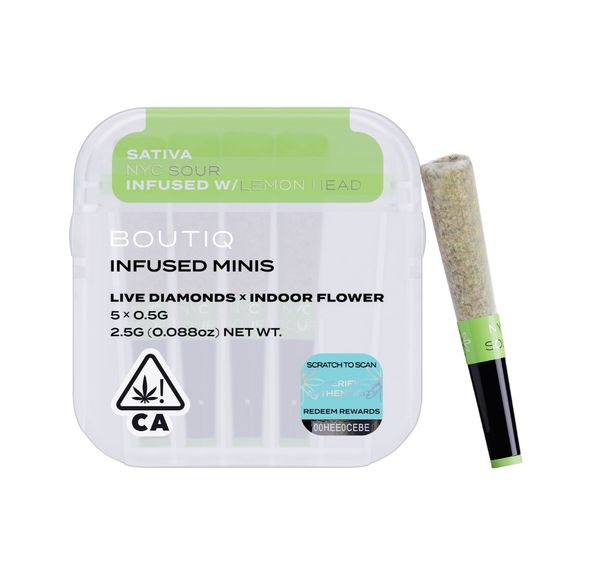 Boutiq Infused Mini Pre-roll 5pk NYC Sour x Lemon Head 2.5g