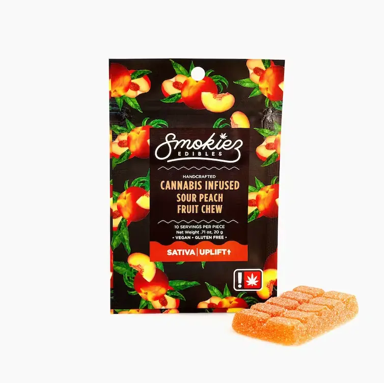 Smokiez Fruit Chews Singles Sour Peach 100mg