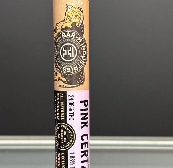 Pink Certz - Full Flower Pre Roll By Bar H Ind.