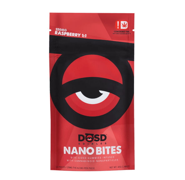DOSD EDIBLES RASPBERRY HYBRID 1:1 250MG
