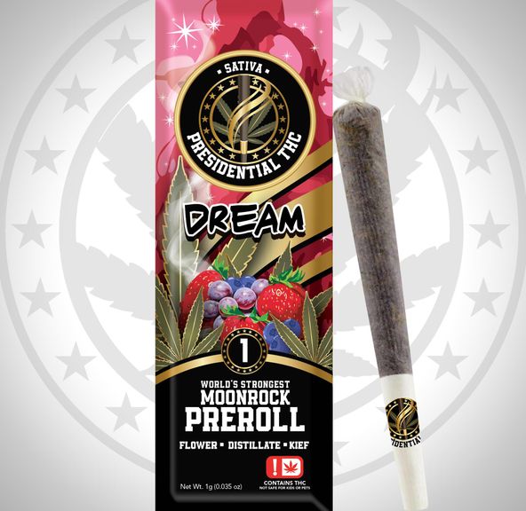 PRESIDENTIAL THC DREAM MOONROCK PREROLL 1G