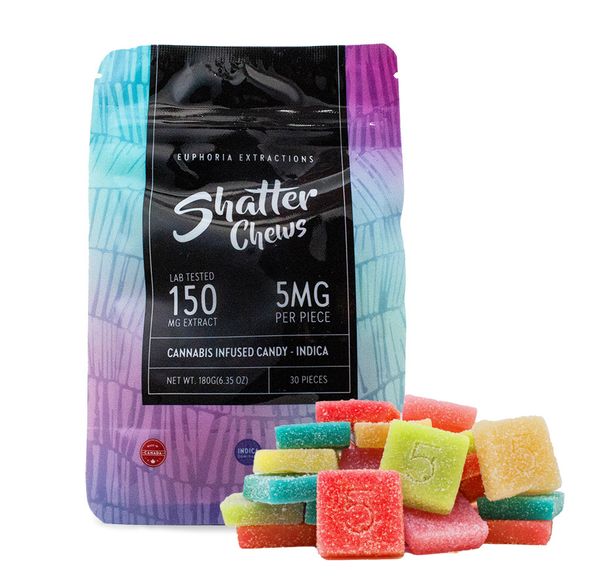 150mg Indica Party Pack Shatter Chews by Euphoria Extractions (5mgx30)