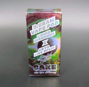 Cake-3 Gram Vape Pod Liquid Diamonds X Cryo Live Resin Emerald Eclipse
