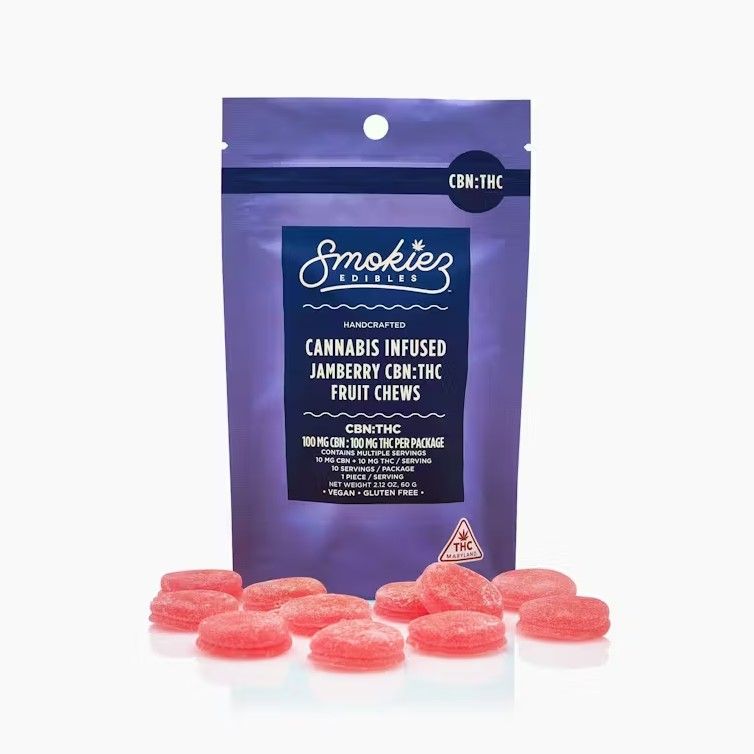 CBN:THC 1:1 Jamberry100mg CBN:100mg THC Fruit Chews