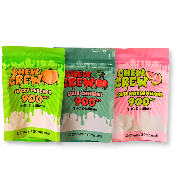 Chew Crew - 900mg THC - Gummies - Fuzzy Peaches