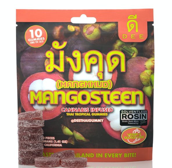 1. Dee Thai 100mg THC Solventless Rosin Gummies - Mangosteen