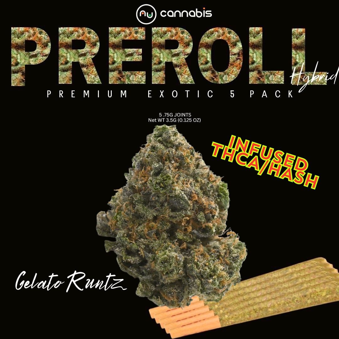NuCannabis - Gelato Runtz 5 pack - PRE ROLL INFUSED