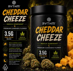 Cheddar Cheeze Pre-Pack (Buds) 3.5g - Rythm (Indica Dominant)