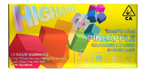 100Mg Highatus Sour Gummies 10pk Pineapple