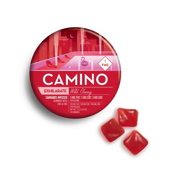 Camino- Exhilarate Wild Cherry1:1:1 (THC:CBC:CBG) Gummies 100mg (S)