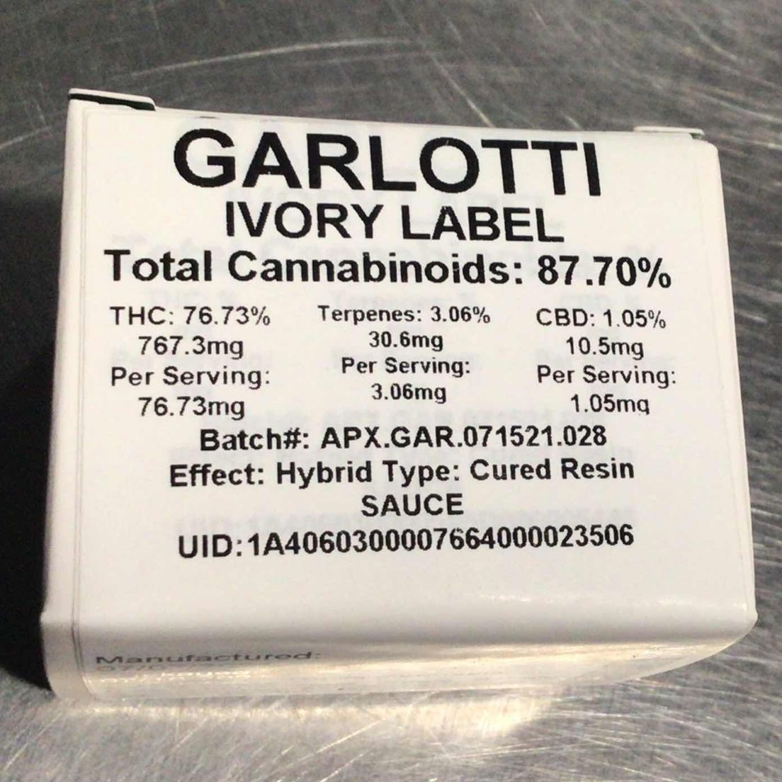 (Apex) Garlotti 1G Cured Resin Sauce