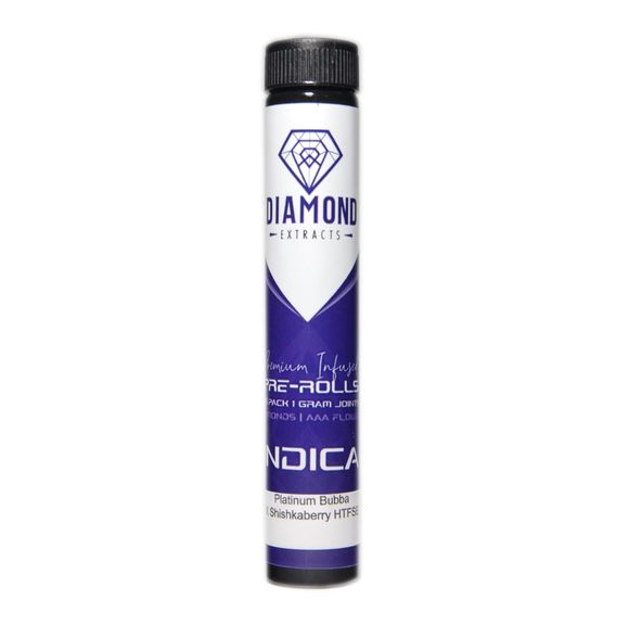 Diamond Concentrates Indica Pre Rolled HTFSE Joints – Purple Panty Dropper X Northern Light HTFSE (3 x 1 Gram Joints)
