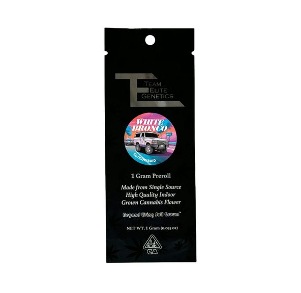 Team Elite Genetics- White bronco Preroll 1g (H)