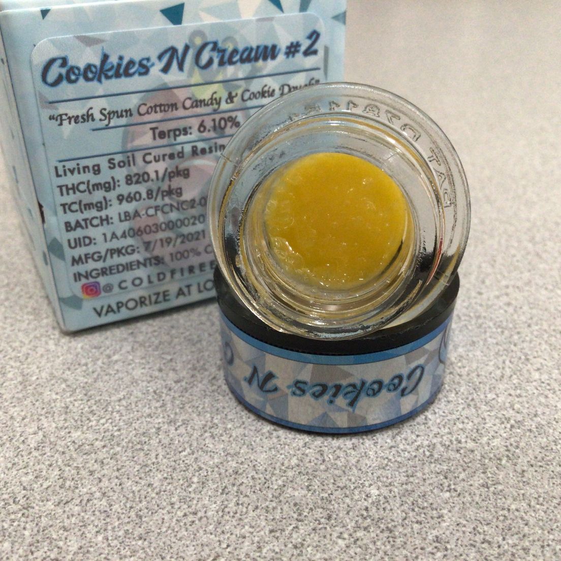 (ColdFire) Cookies N Cream #2 1G Cured Resin Badder