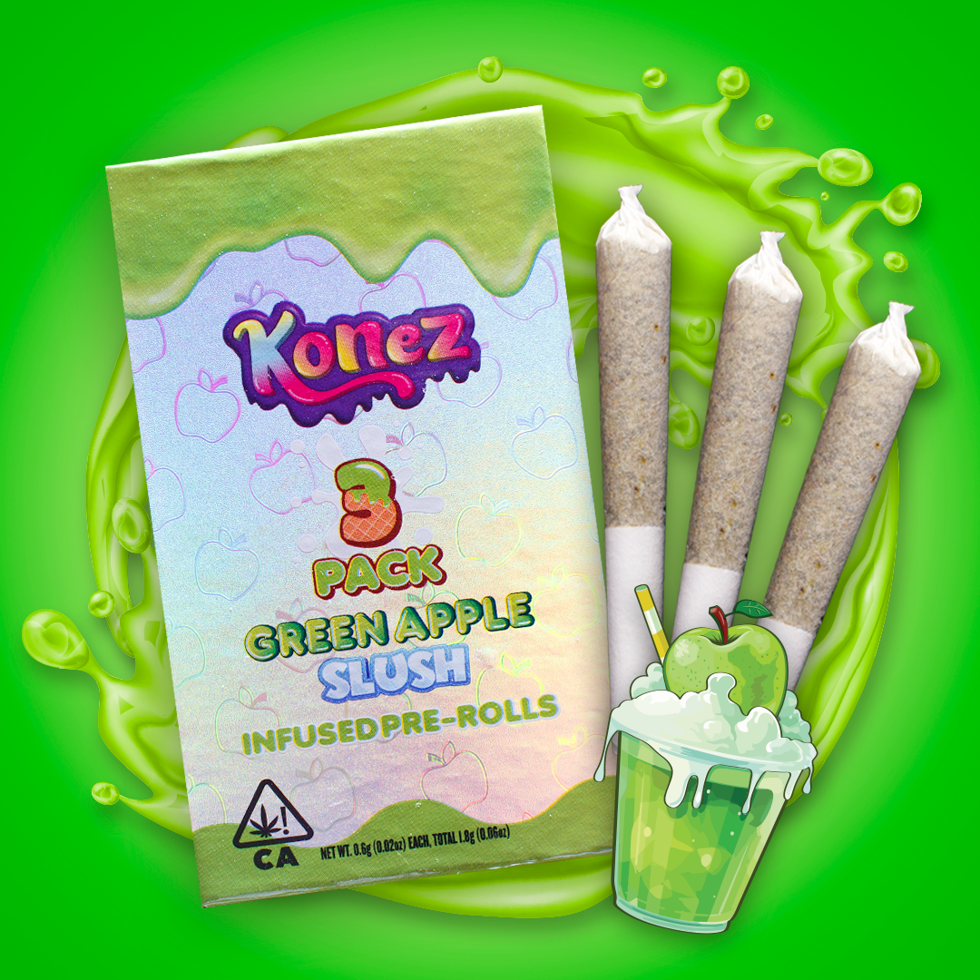 Green Apple Slush Infused Pre Rolls 3 Pack 1.8g - KONEZ