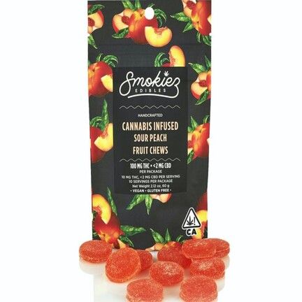 Sour Peach 100mg THC Fruit Chews