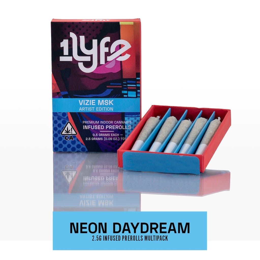 1Lyfe - (x5) .5g Prerolls - 2.5g - Neon Daydream